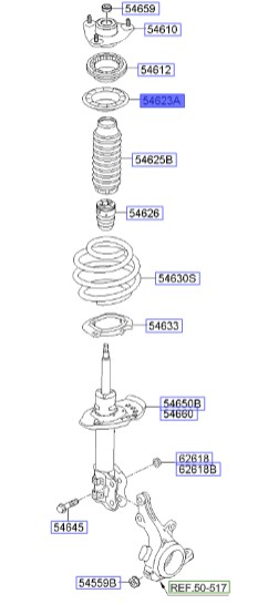 لاستیک روی فنرلول آزرا سوناتا هیوندای Hyundai/KIA Genuine Parts – MOBIS 546233S000 