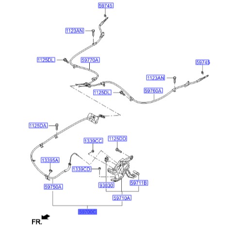 سیم ترمز دستی الکترونیکی Hyundai/KIA Genuine Parts – MOBIS  IX35  597002S100