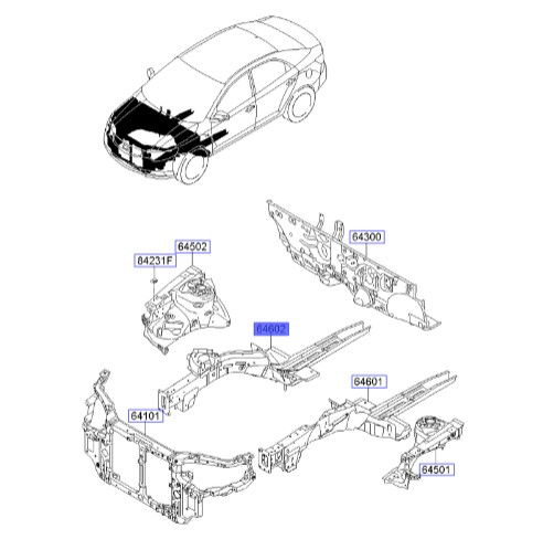 شاسی جلو راست سراتو 2010 | Hyundai/KIA Genuine Parts | سراتو مدل 2010  646021M010