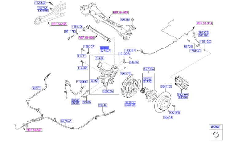 سگ دست عقب راست Hyundai/KIA Genuine Parts – MOBIS  I30 527202H000 