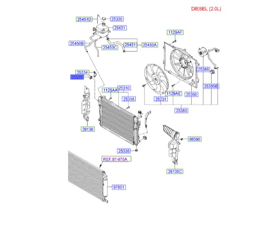 بست بالا رادیاتور توسان | 253352E001 | Hyundai Genuine Parts
