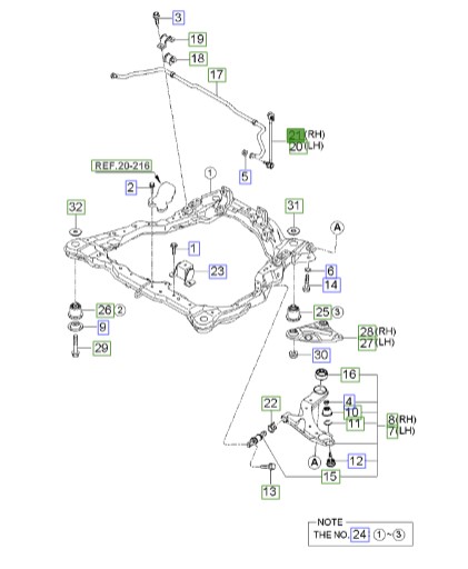 میل موجگیر سراتو 2008 | میل موجگیر جلو راست | سیبک میل تعادل جلو راست | Hyundai/KIA Genuine Parts – MOBIS | سراتو LD | 548402F000