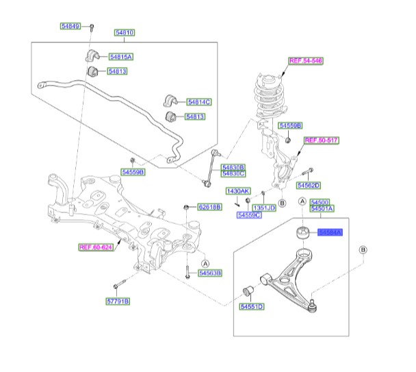بوش طبق جلو بزرگ آزرا  Hyundai/KIA Genuine Parts – MOBIS  54584F6000 
