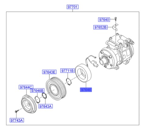بوبین کولر هیوندای جنسیس Hyundai/KIA Genuine Parts – MOBIS    976414D100