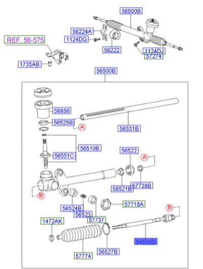 میل فرمان توسان  Hyundai/KIA Genuine Parts – MOBIS     56540D7100