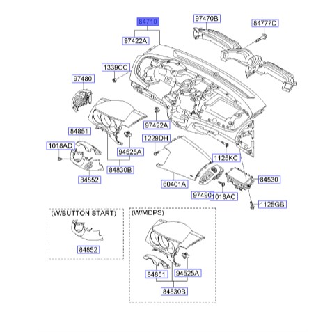 داشبورد سراتو | Hyundai/KIA Genuine Parts | سراتو TD مدل 2010 سایپایی و وارداتی  847101M000WK