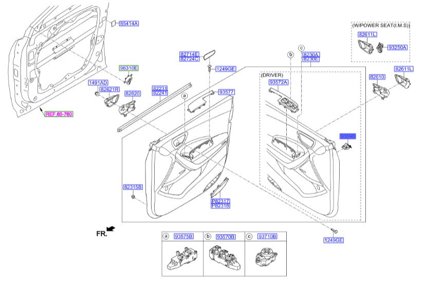 کلید  درب بازکن صندوق و باک عقب سانتافه  Hyundai/KIA Genuine Parts – MOBIS    935552W000