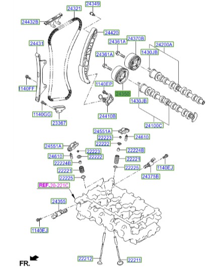 دنده CVVT  هیوندای اکسنت Hyundai/KIA Genuine Parts – MOBIS   2435003001