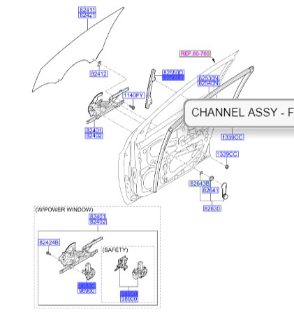 موتور شیشه بالابر جلو چپ Hyundai/KIA Genuine Parts – MOBIS   I20  988101J110