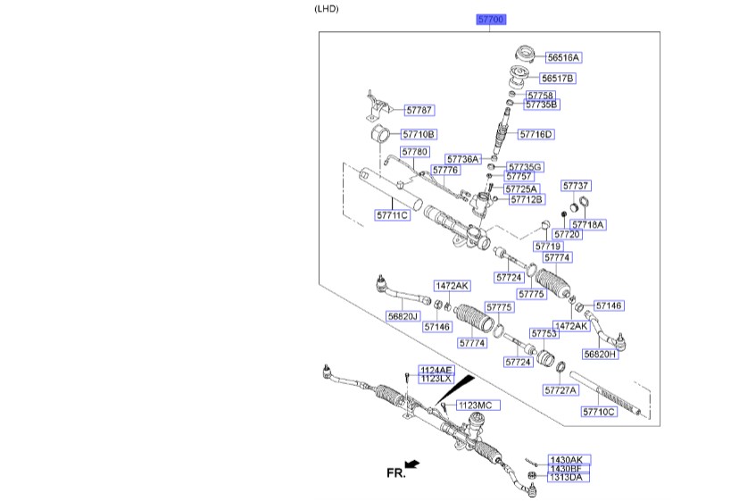 جعبه فرمان کامل | Hyundai/KIA Genuine Parts – Mobis | اسپورتیج SL مدل 2010 تا 2016 – توسان ix35 LM مدلهای 2010 تا 2016
