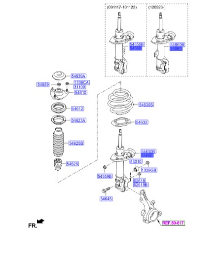 کمک جلو راست سوناتا Hyundai/KIA Genuine Parts – MOBIS  YF  546613S010 