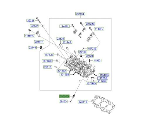 سنسور میل سوپاپ چپ سانتافه | Hyundai/KIA Genuine Parts | اپتیما MG  – کارنز UN  – جنسیس BH – جنسیس کوپه BK  – سانتافه CM 