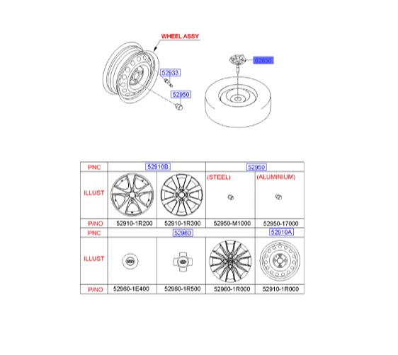 پیچ اکسنت زاپاس بند 628501R200