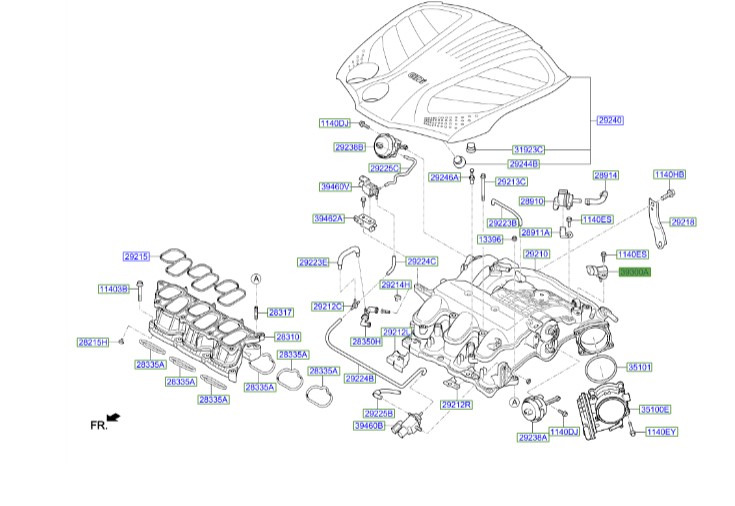 سنسور فشار هوای ورودی سراتو | Hyundai/KIA Genuine Parts | کادنزا – سراتو سایپایی و وارداتی – سراتو کوپه – اپتیما – اپتیما – اپتیما  جی تی لاین – کارنز – ریو – کارنیوال VQ  – سورنتو BL  – سورنتو XM  – سورنتو UM  – سول AM  – اسپورتیج SL  – اسپورتیج QL – اکسنت RB  – آزرا HG  – سنتنیال VI  – جنسیس BH – سانتافه CM  – سانتافه DM  – سوناتا NF  – سوناتا YF  – سوناتا LF – توسان ix35 LM  – توسان TL