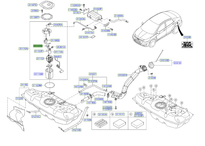 اورینگ پمپ بنزین اکسنت  Hyundai/KIA Genuine Parts – MOBIS  311191R000