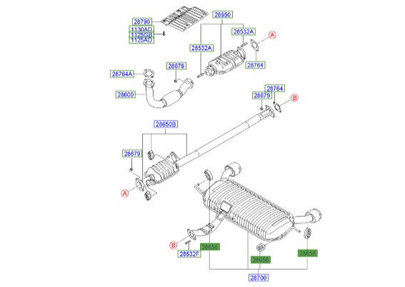 منجید اگزوز توسان | بست اگزوز توسان | آویز لوله اگزوز | Hyundai Genuine Parts | 286582E000