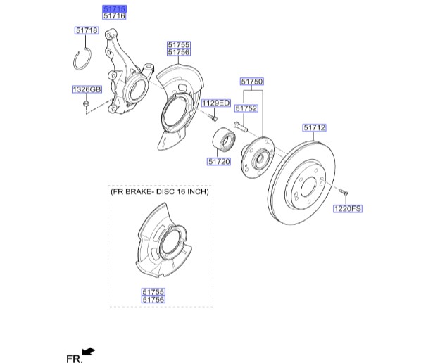 سگدست جلو چپ سراتو 2014 | Hyundai/KIA Genuine Parts | سراتو YD مدل 2014 تا 2018   51715A7000