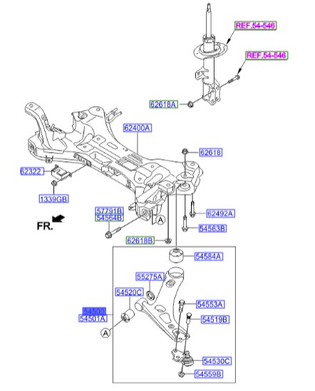 طبق جلو پایین چپ Hyundai/KIA Genuine Parts – MOBIS   IX35 545002S000 