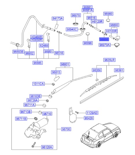 چشمی شیشه شور عقب موهاوی  Hyundai/KIA Genuine Parts – MOBIS  9888629000