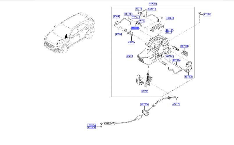 اهرم تعویض دنده | لیور تعویض دنده توسان 2016 | اهرم دنده | Hyundai Genuine Parts | 46710D3000
