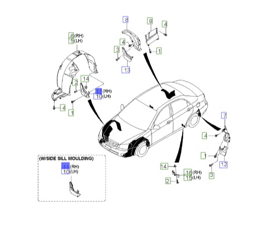 گل پخش کن جلو راست سراتو LD | 868322F000 | Hyundai/KIA Genuine Parts – MOBIS