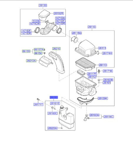 رزیناتور هواکش توسان و اسپورتیج | ارتعاش گیر هوا | Hyundai/KIA Genuine Parts | 281902S100
