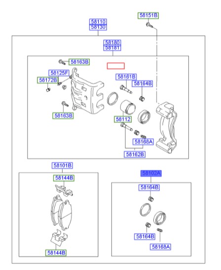 لوازم چرخ جلو هیوندای سانتافه  Hyundai/KIA Genuine Parts – MOBIS   5810226A00