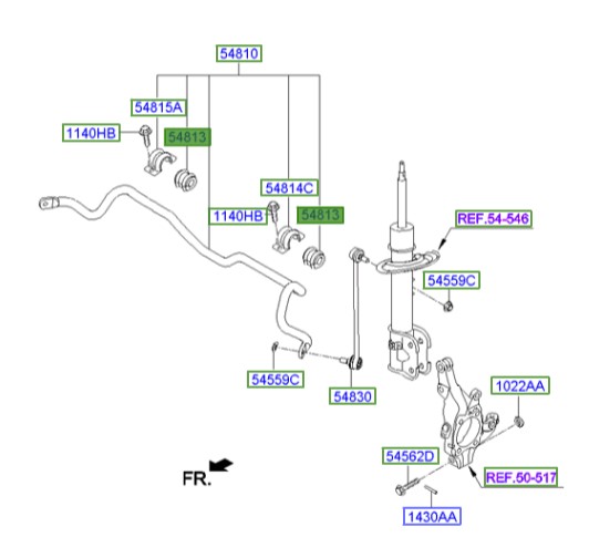 لاستیک چاکدار موجگیر جلو سورنتو  Hyundai/KIA Genuine Parts – MOBIS    54813B8000 