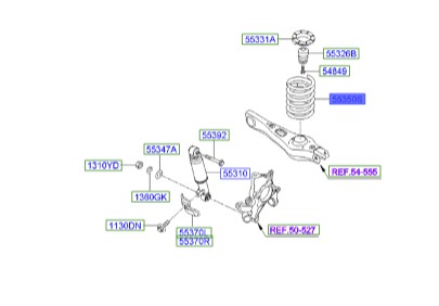 فنر لول عقب سانتافه  Hyundai/KIA Genuine Parts – MOBIS    553302B211 
