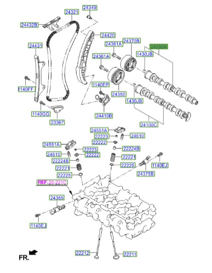 میل سوپاپ Hyundai/KIA Genuine Parts – MOBIS  I20  2420003050