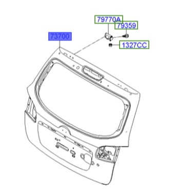 درب پشت هیوندای سانتافه  Hyundai/KIA Genuine Parts – MOBIS   737002B100