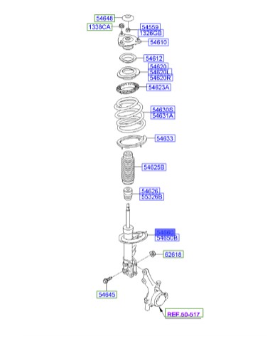 کمک فنر جلو راست هیوندای Hyundai/KIA Genuine Parts – MOBIS  I30  546612L200