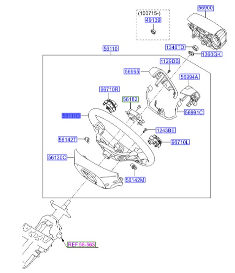 فرمان وراکروز  Hyundai/KIA Genuine Parts – MOBIS 561113J100
