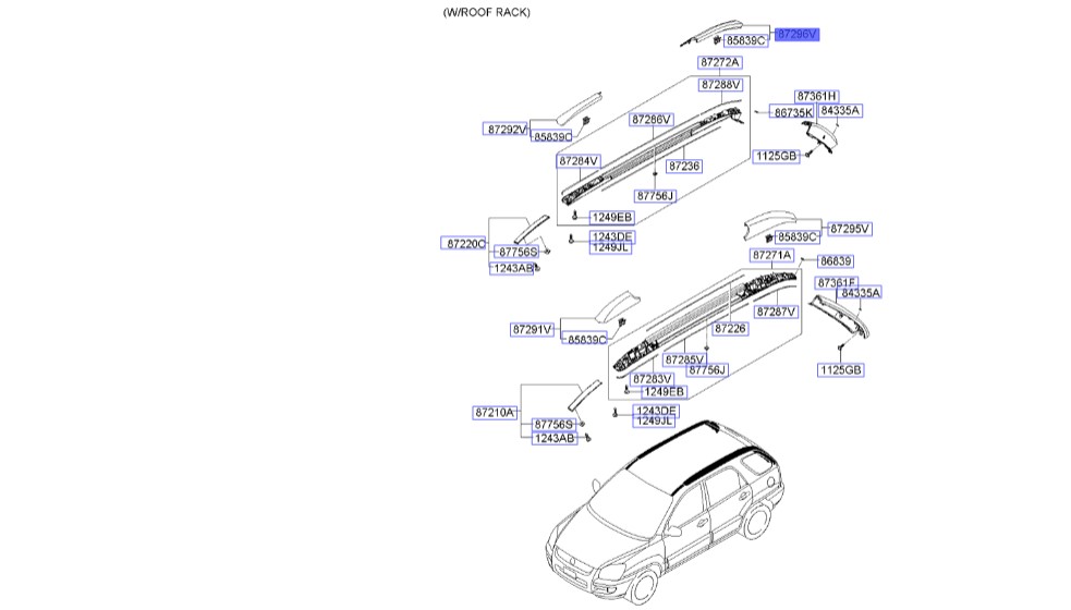 پوشش باربند عقب اسپورتیج 2008 | Hyundai/KIA Genuine Parts | اسپورتیج KM مدل 2008 تا 2010