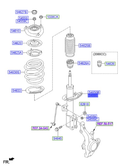 کمک فنر جلو راست هیوندای النترا  Hyundai/KIA Genuine Parts – MOBIS  546613X050