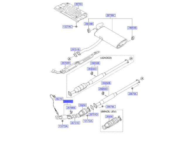 حصیری اگزوز جلو هیوندای IX35 | منبع اگزوز توسان | Hyundai Genuine Parts | 286102S000