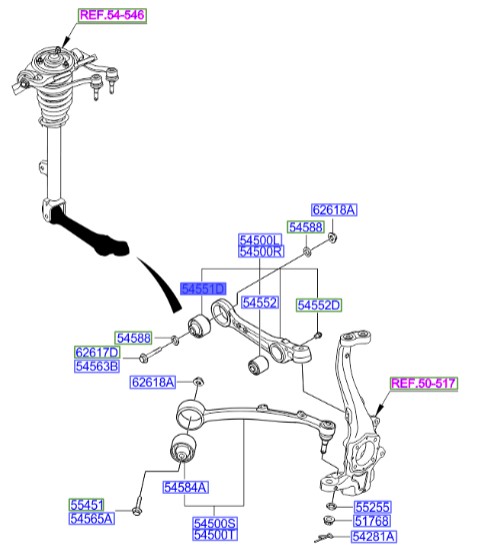 بوش طبق دوسر بوش جنسیس Hyundai/KIA Genuine Parts – MOBIS  545513T000 