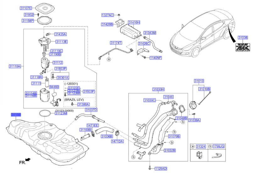 باک بنزین ولستر  Hyundai/KIA Genuine Parts – MOBIS  311502V100