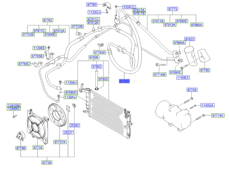 شلنگ کولر کوپه Hyundai/KIA Genuine Parts – MOBIS    977632C610
