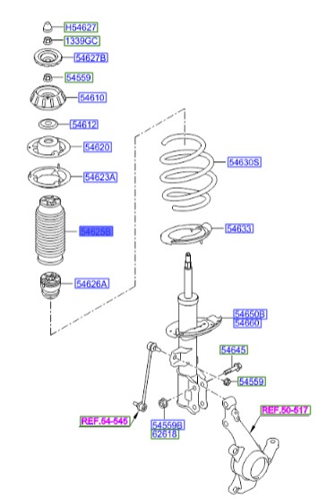 گردگیر کمک جلو سراتو Hyundai/KIA Genuine Parts – MOBIS    546251W000