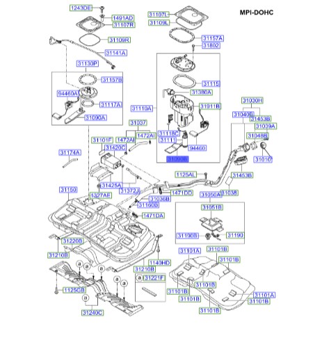 توری پمپ بنزین توسان  Hyundai/KIA Genuine Parts – MOBIS  310902E000