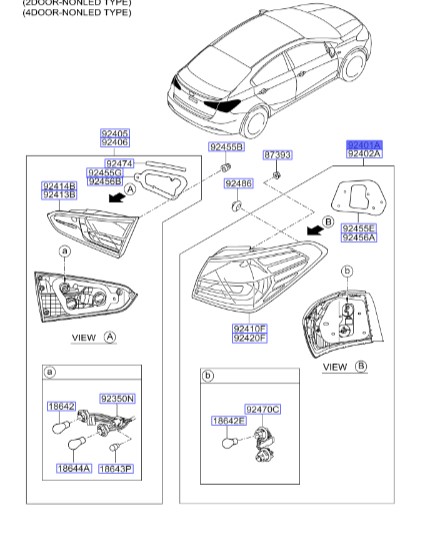 چراغ خطر چپ سراتو مدل 2014 | Hyundai/KIA Genuine Parts – MOBIS | سراتو YD مدل 2014 تا 2018  92401A7010