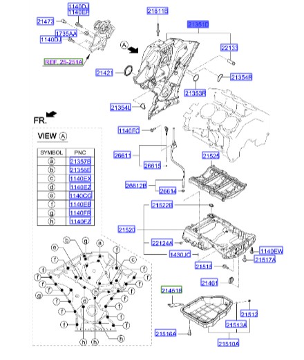 سینی جلو موتور آزرا  Hyundai/KIA Genuine Parts – MOBIS  213513C534
