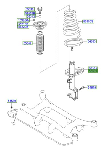 کمک عقب راست توسان  Hyundai/KIA Genuine Parts – MOBIS   553612E002