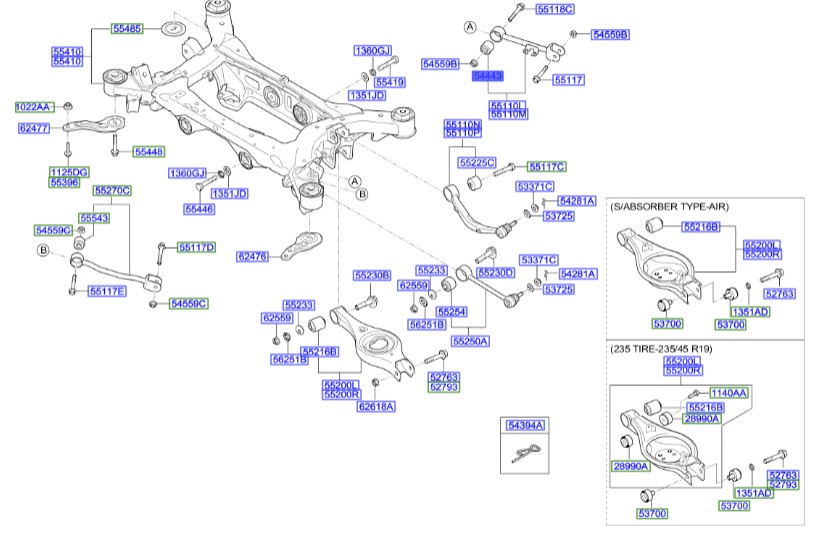 بوش میل مندل عقب جنسیس  Hyundai/KIA Genuine Parts – MOBIS  551383M100 