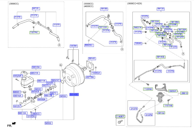 بوستر ترمز هیوندای جنسیس  Hyundai/KIA Genuine Parts – MOBIS   591103M000