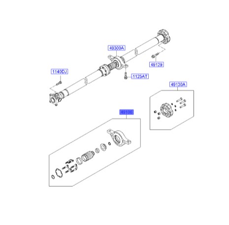 کیت تعمیر گاردان اسپورتیج 2012 | Hyundai/KIA Genuine Parts | اسپورتیج SL مدل 2010 تا 2016 – توسان ix35 LM مدلهای 2010 تا 2016