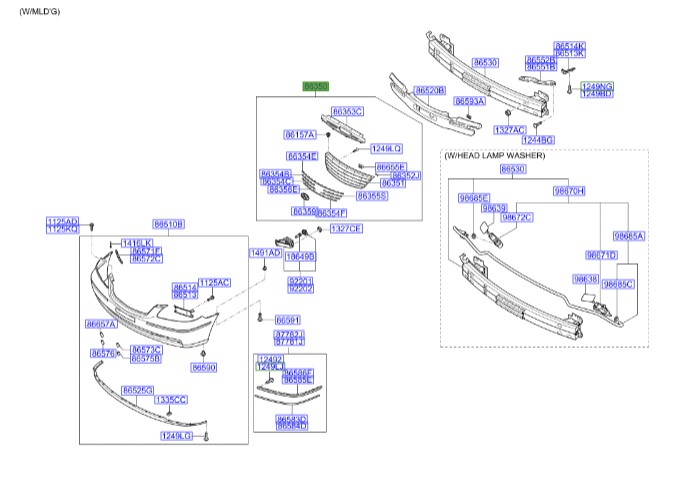جلو پنجره هیوندای آزرا   Hyundai/KIA Genuine Parts – MOBIS     863503L350