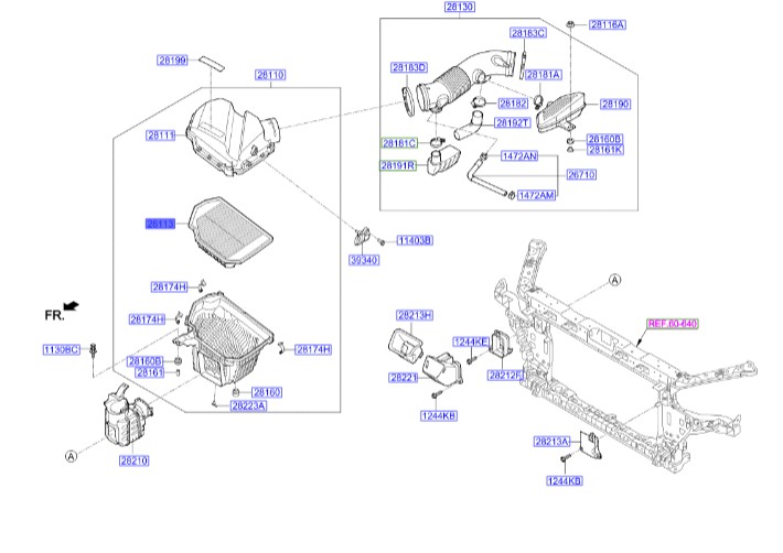 فیلتر هوا جنسیس  Hyundai/KIA Genuine Parts – MOBIS  28113B1000