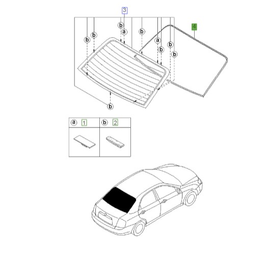 نوار دور شیشه عقب سراتو 2007 | Hyundai/KIA Genuine Parts | سراتو LD 871312F000